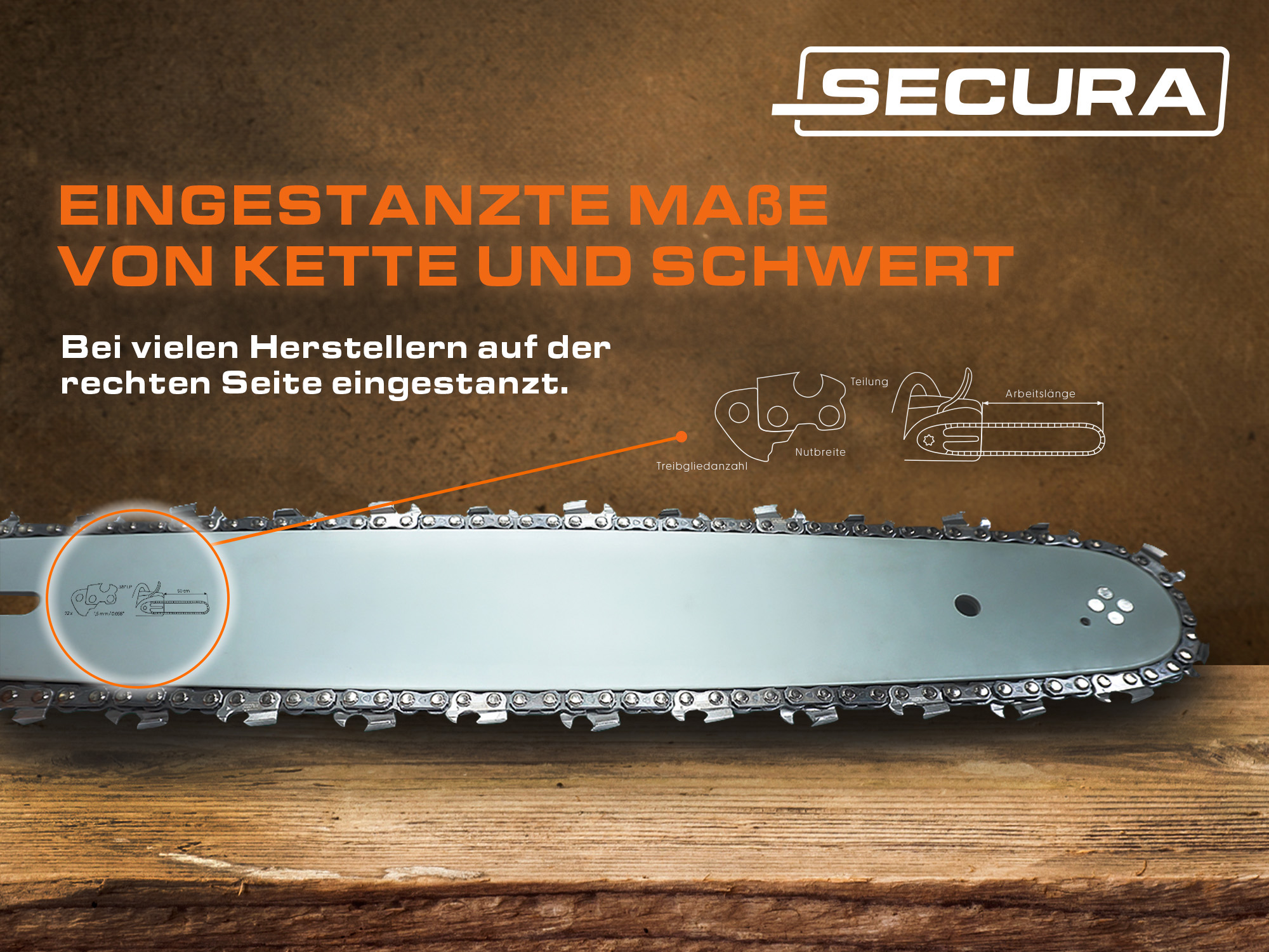 4 Chaînes à Gouge Carrée Adapté Pour Dolmar ES2035 | 30cm 3/8LP 45M 1