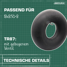 2x Reifen 18x8.50-8 inkl. Schläuche mit Winkelventil TR87 