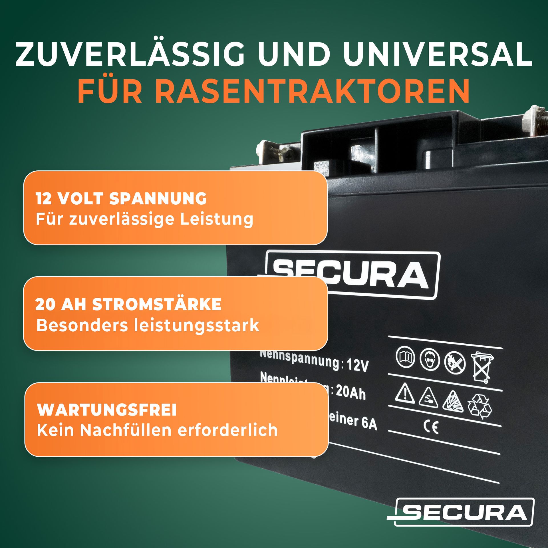 Batterie Gel 12V 20Ah Adapté Pour Solo By AL-KO T16-105.6 HD V2 - Foto 8