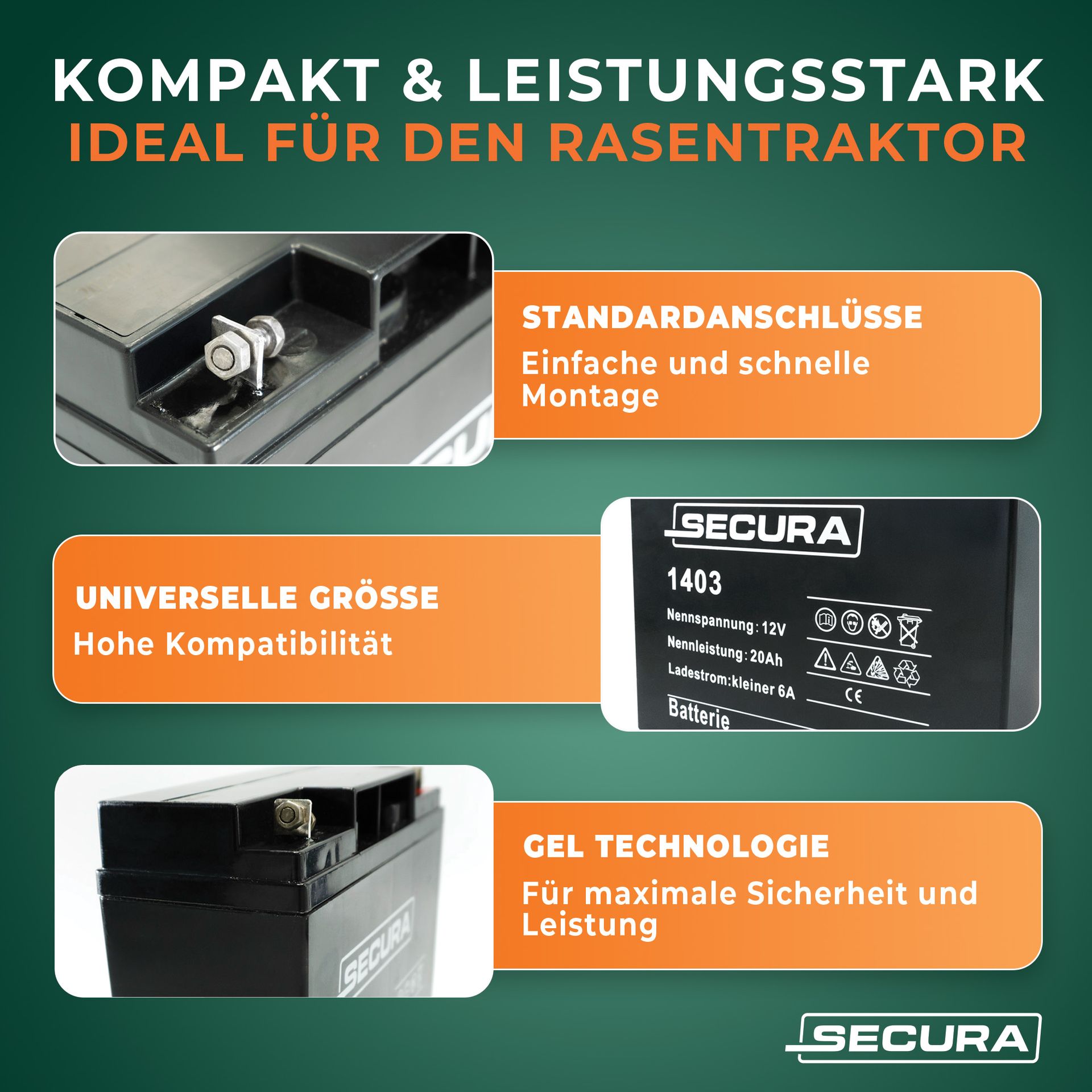 Batterie Gel 12V 20Ah Adapté Pour Solo By AL-KO T16-105.6 HD V2 - Foto 10