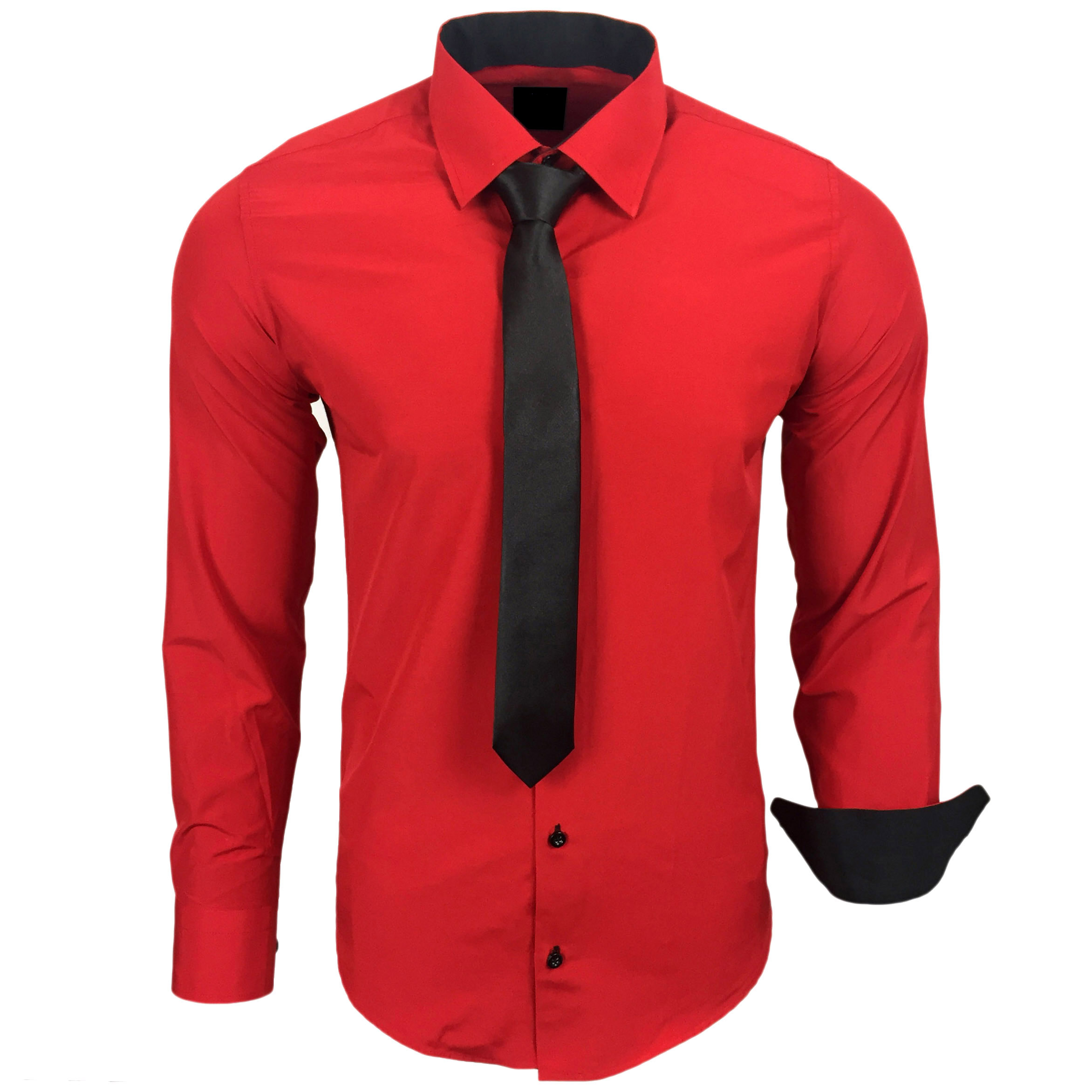 Basic Kontrast Hemd Herren Kontrast Hemd Business Hemden hochwertige Qualit...