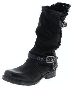 46 A.S.98 Herren Schnürboots Used-Look Leder in Schwarz Gr 30