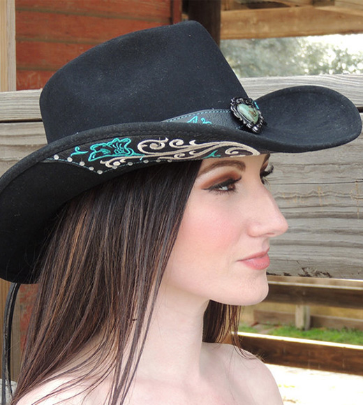 Dallas Hats VALENTINE 1 Back Ladies Cowboy Hat - Black