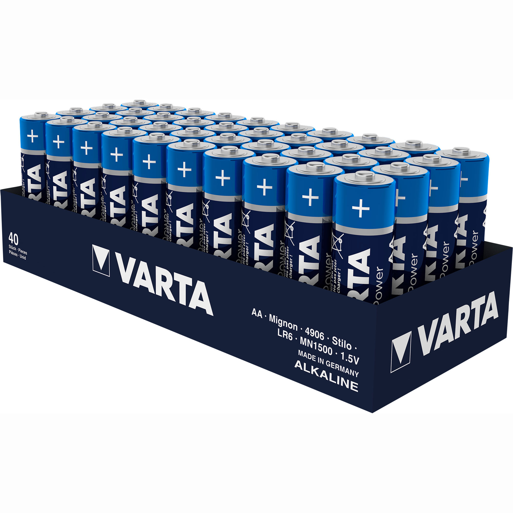 80 Batterien VARTA 4906 Alkaline Mignon AA LR06 1.5V LONGLIFE POWER 2x ...