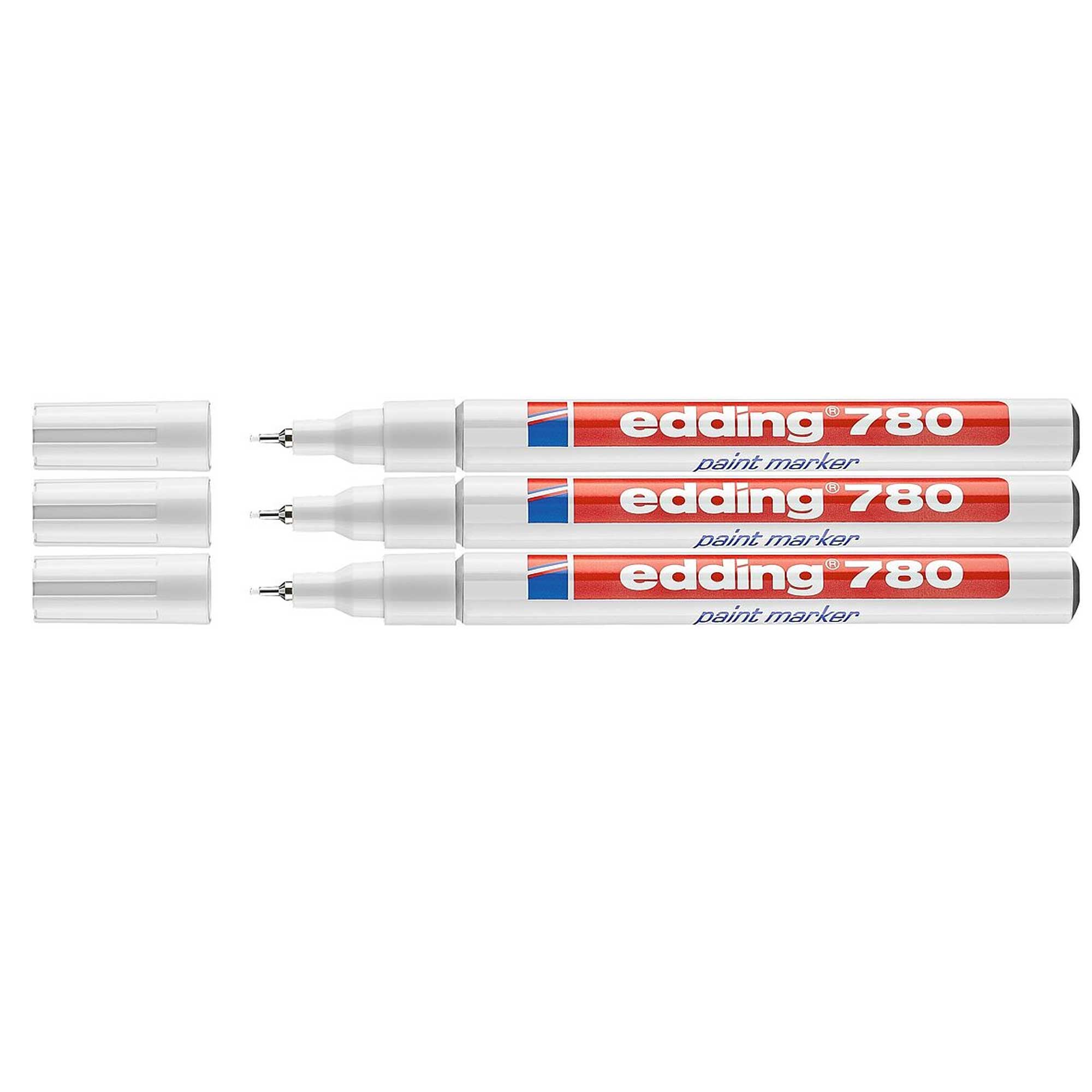 3 x Edding 780 Lackmarker Lackstift Lackmaler paint marker 0,8 mm Farbe