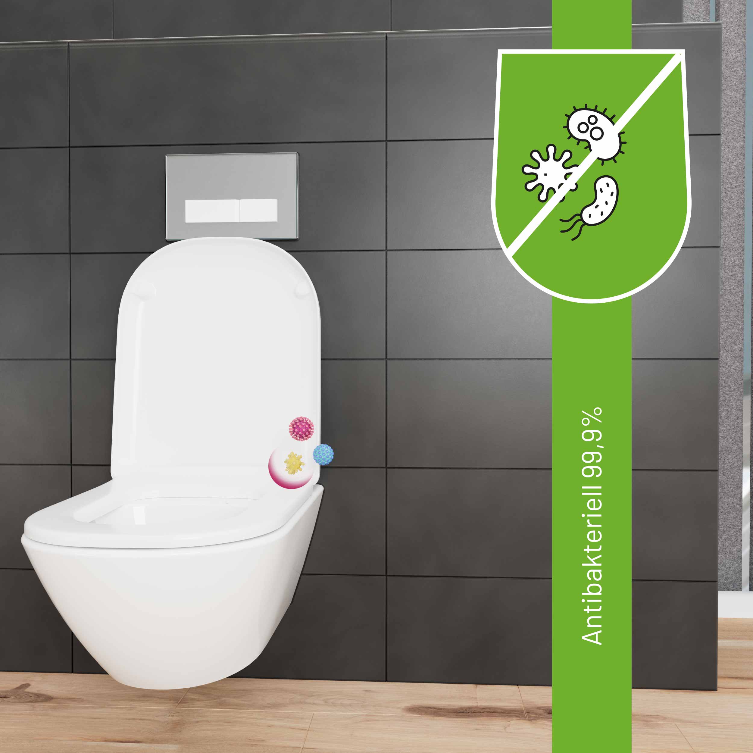 Duroplast WC-Sitz mit antibakterieller Oberfläche