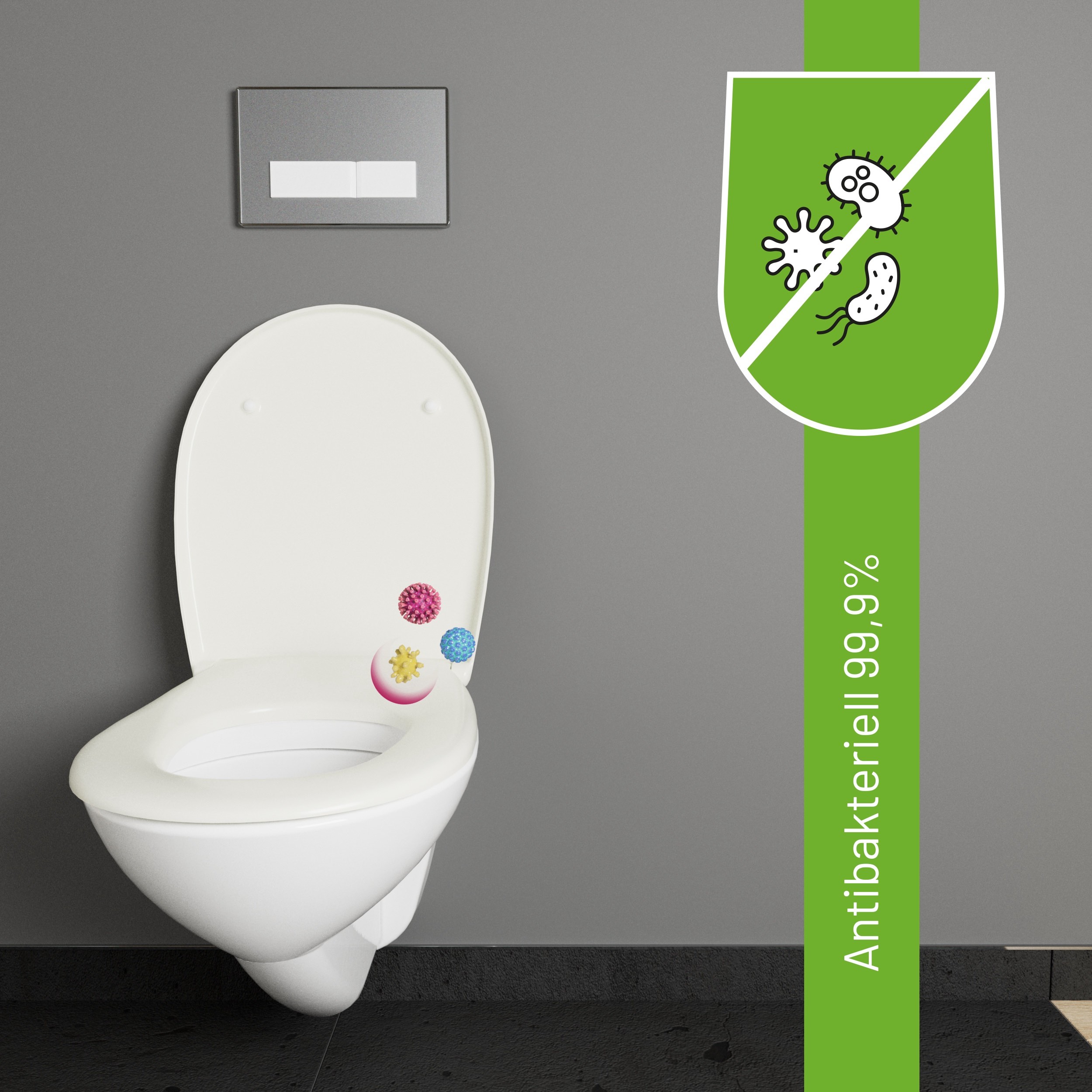 Duroplast WC-Sitz mit antibakterieller Oberfläche