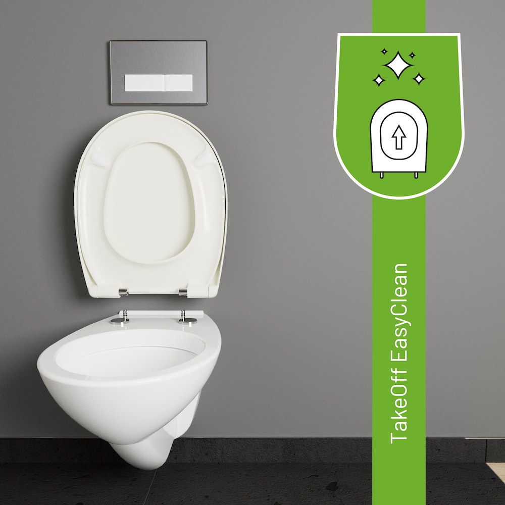 WC-Sitz mit Klicksystem: TakeOff EasyClean Abnahmefunktion