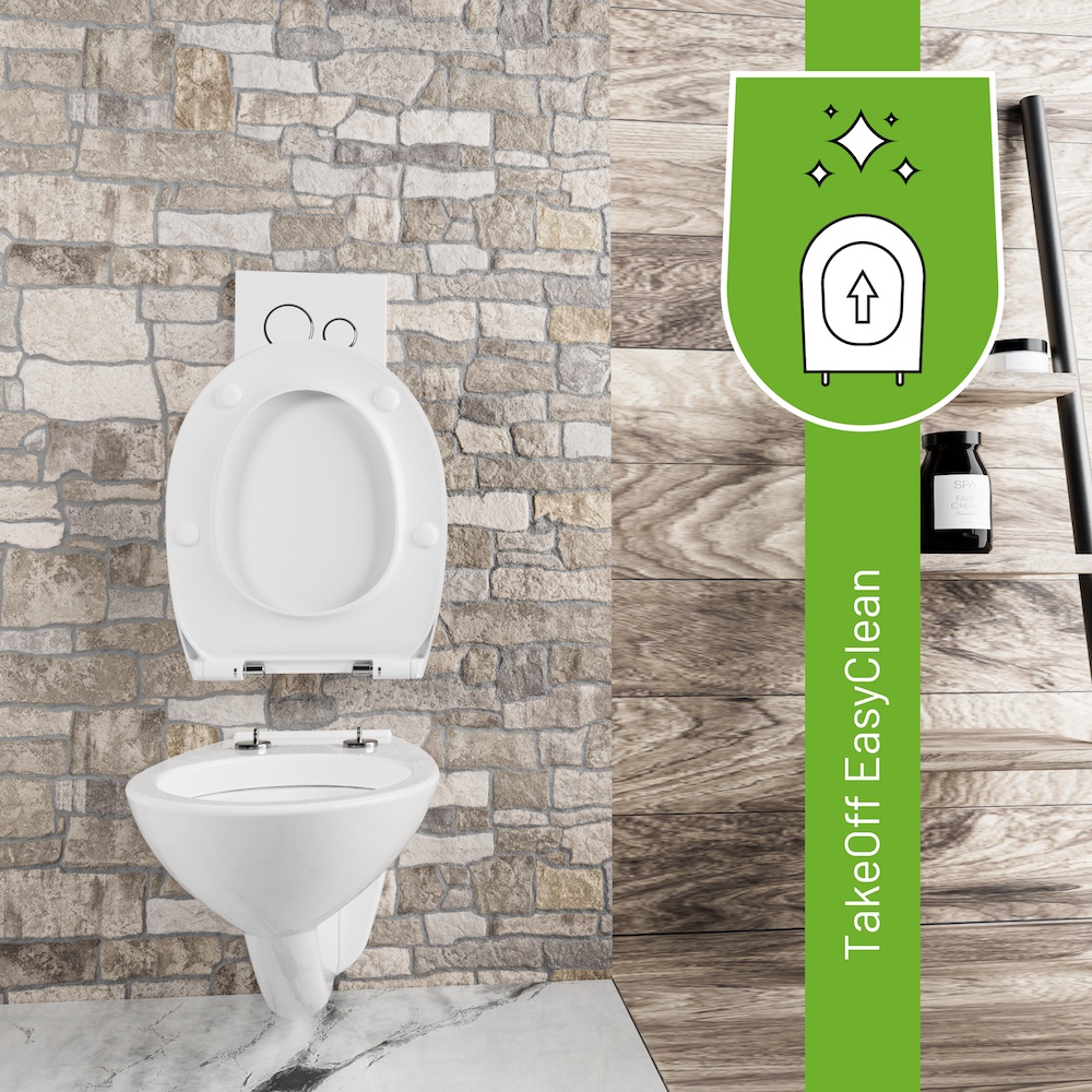 WC-Sitz mit Klicksystem: TakeOff EasyClean Abnahmefunktion