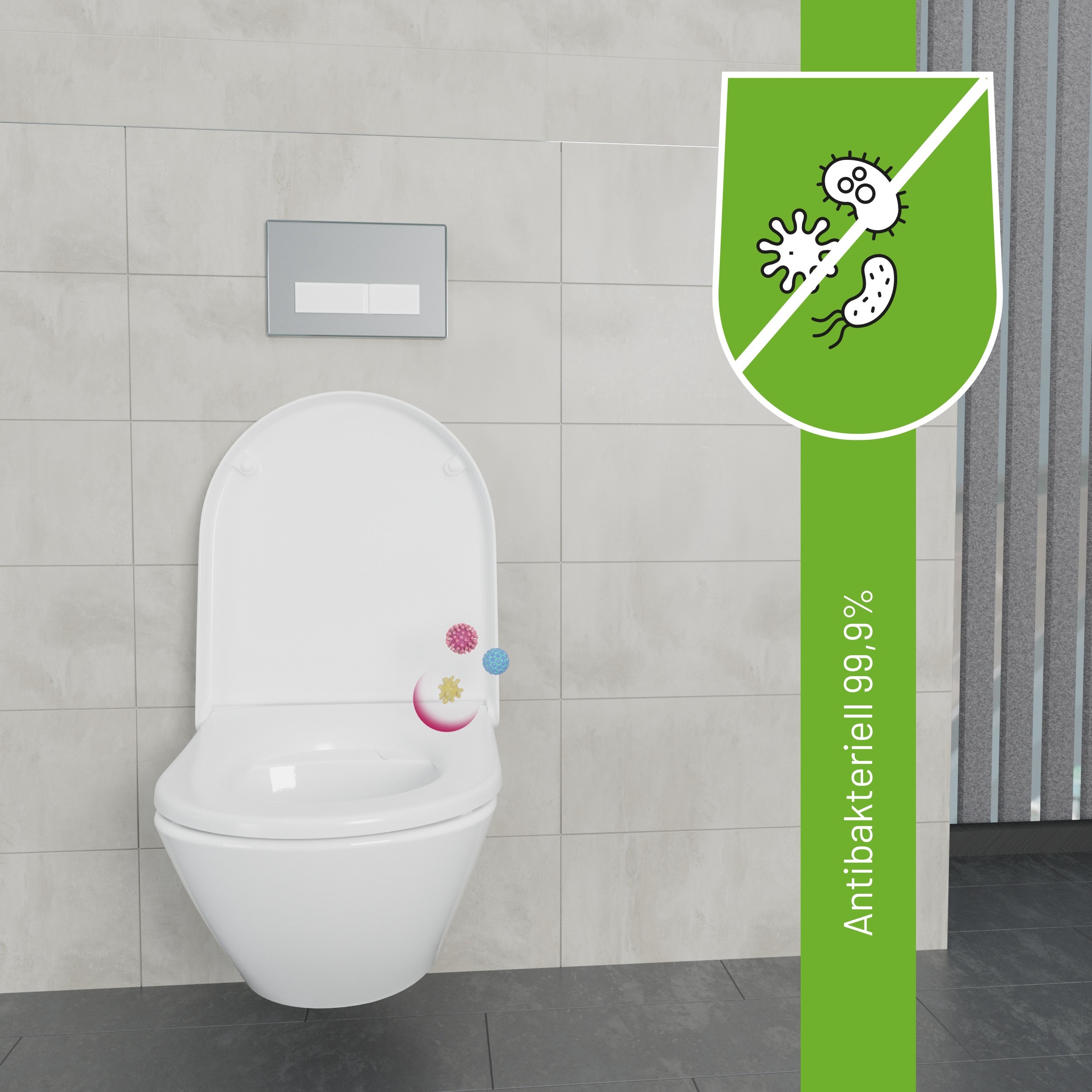 Duroplast WC-Sitz mit antibakterieller Oberfläche