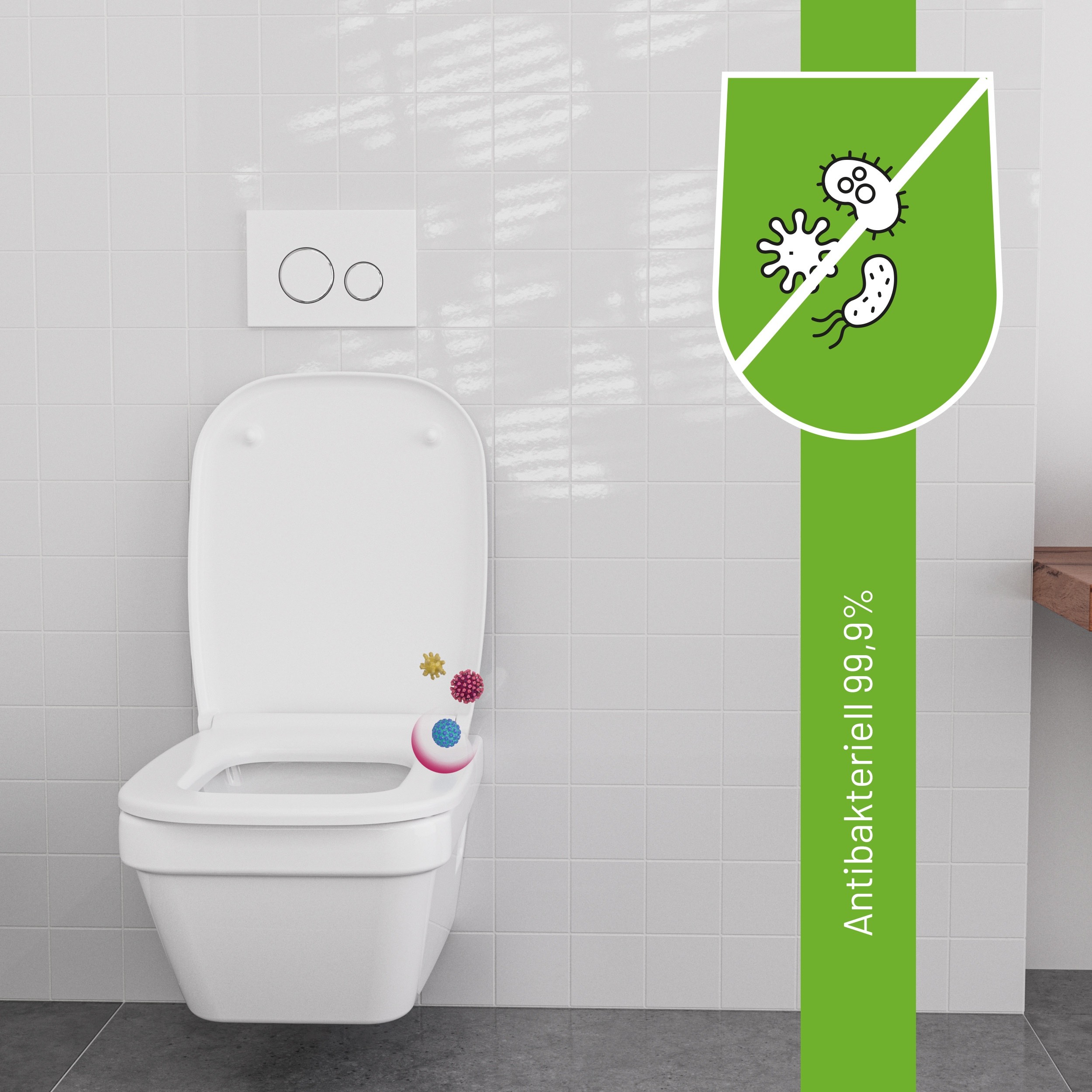 Duroplast WC-Sitz mit antibakterieller Oberfläche