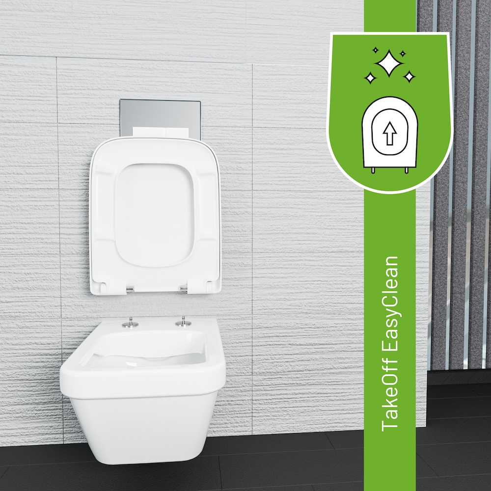 WC-Sitz mit Klicksystem: TakeOff EasyClean Abnahmefunktion