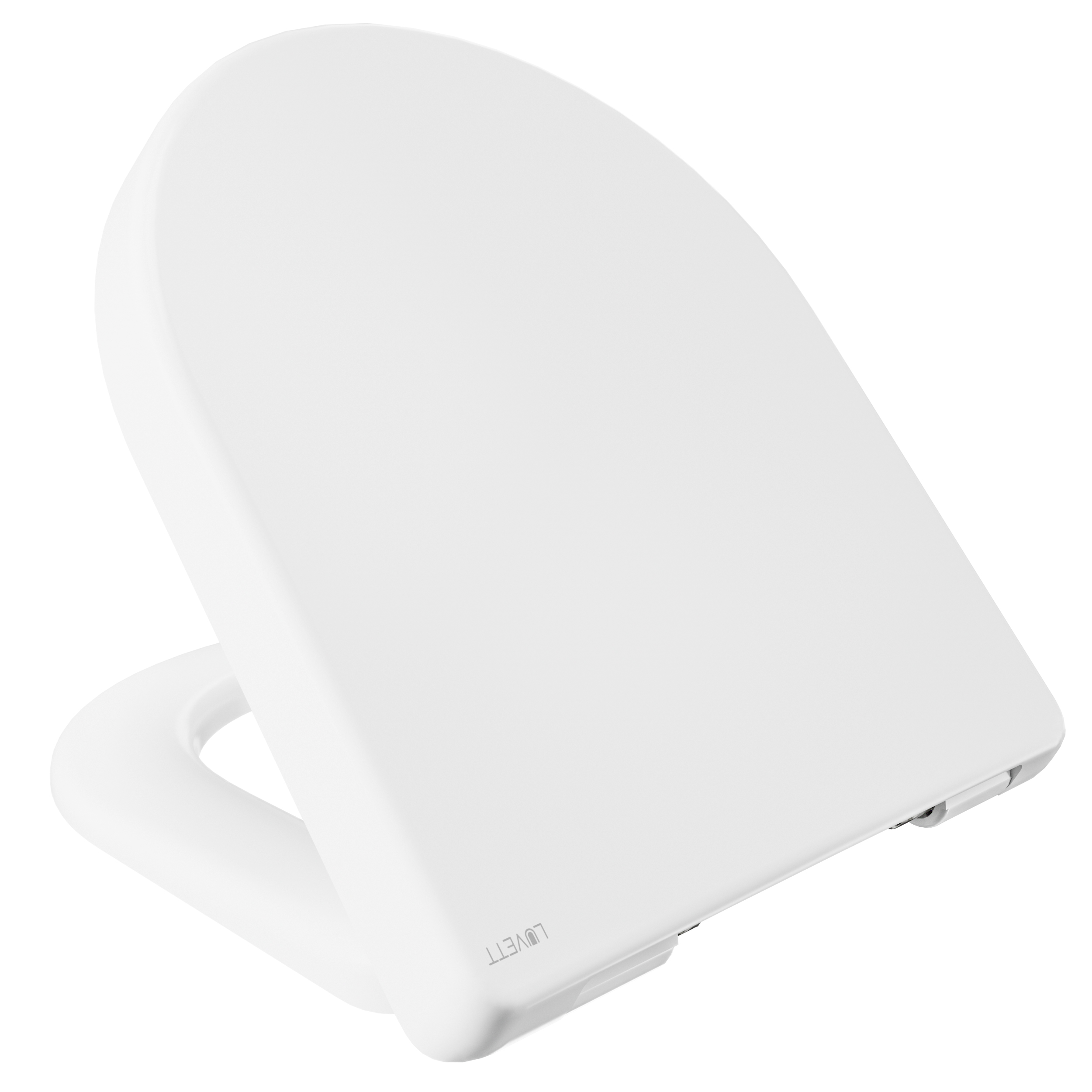 Luvett Kompakter WC-Sitz D700 Weiß D-Form mit Absenkautomatik u.a. Duravit ME by Starck, Laufen Pro
