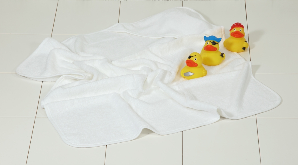 Kinderbadetuch RESIDENZ Kapuze, 400 g/m², Kinderbadetuch 75x75 cm, weiß