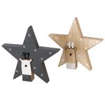 2-tlg. Set Deko-Aufsteller Oh Dear Hirsch/Stern mit Rentier aus Holz - Schwarz und Weiß - 2026537 B./2 _Bild_1