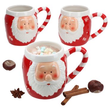 3er Set Kaffeebecher Kerstman Santa rot Ho Ho - 24306353_Bild_1