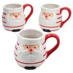 3er Set Kaffeebecher Kerstman Santa rot weiß mit Streifen - 24306353_Bild_2