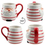 3er Set Kaffeebecher Kerstman Santa rot weiß mit Streifen - 24306353_Bild_4