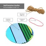 Sturzglas Stoffdeckchen 10 Stück Streifen + Gummiband + 4m Jute-Schnur_Bild_5