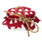 Sturzglas Stoffdeckchen 10 Stück Tannenbaum rot + Gummiband + 4m Jute-Schnur_Bild_4