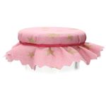 Sturzglas Stoffdeckchen 10 Stück rosa goldene Sterne + Gummiband + 4m Jute-Schnur_Bild_2