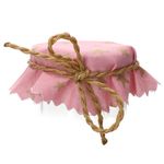 Sturzglas Stoffdeckchen 10 Stück rosa goldene Sterne + Gummiband + 4m Jute-Schnur_Bild_3