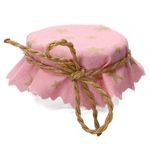 Sturzglas Stoffdeckchen 10 Stück rosa goldene Sterne + Gummiband + 4m Jute-Schnur_Bild_4