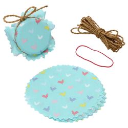 01-010507372-MamboCat-Marmeladendeckechen-2023-bunte-Huehner-10er-Set.jpg Sturzglas Stoffdeckchen 10 Stück bunte Hühner + Gummiband + 4m Jute-Schnur_Bild_1