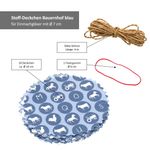 Sturzglas Stoffdeckchen 10 Stück Bauernhof grau + Gummiband + 4m Jute-Schnur_Bild_5