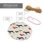 Sturzglas Stoffdeckchen 10 Stück Hunde + Gummiband + 4m Jute-Schnur_Bild_5