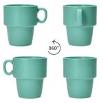 6er Set Kaffeebecher mit Ständer Stata Vessia Mint Porzellan - 11801 _Bild_3