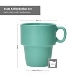 6er Set Kaffeebecher mit Ständer Stata Vessia Mint Porzellan - 11801 _Bild_5