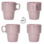 6er Set Kaffeebecher mit Ständer Stata Vessia Rosa Porzellan - 11801_Bild_3