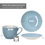 4er Set Nordic Blau Doppio Espresstassen mit Untertassen - 406474 + 406481_Bild_6