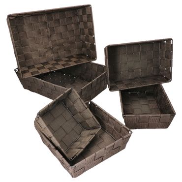 6tlg. Set Deko- & Aufbewahrungskorb Alvaro braun - 1 x 23005 + 2x 23013 + 2 x 23023 + 1 x 23033_Bild_1