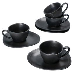 02-24322661-HIT-Manhattan-Espressotasse-mit-Untertasse-oval-7-5cm-fuer-4Personen.jpg 4er Set Manhattan Espressotasse mit Untertasse für 4 Personen schwarz - 24322661_Bild_2