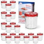 20er Set Sturzgläser 350 ml Marmeladengläser Einmachgläser Einweckgläser To 82 Fliegenpilz Deckel rot weiß gepunktet + Rezeptheft_Bild_6