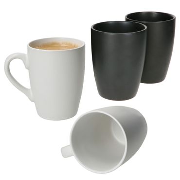 4er Set Kaffeebecher Nero Bianco mit & ohne Henkel weiß & schwarz_Bild_1