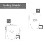 4er Set Kaffeebecher Nero Bianco mit & ohne Henkel weiß & schwarz_Bild_6