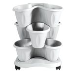 3tlg Blumenpflanzgefäß Geranio weiß - 4036.1_Bild_1