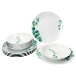 12tlg Tafelservice Eukalyptus aus Porzellan für 6 Personen_Bild_1