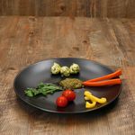 18tlg Tellerset Panther matt schwarz für 6 Personen aus Steingut – AS.18.F.01892_Bild_2