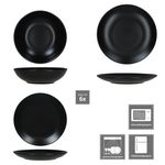 18tlg Tellerset Panther matt schwarz für 6 Personen aus Steingut – AS.18.F.01892_Bild_5