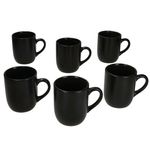 6er Set Panther Kaffeebecher mit Henkel 340ml matt schwarz aus Steingut – AS.MG.F.01896_Bild_2