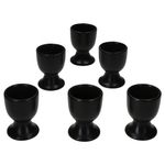 6er Set Panther Eierbecher mit Fuß matt schwarz aus Steingut – AS.EG.F.01899_Bild_2