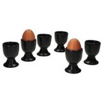 6er Set Panther Eierbecher mit Fuß matt schwarz aus Steingut – AS.EG.F.01899_Bild_5
