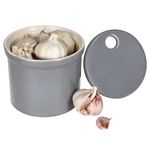 OSKAR Knoblauch-Vorratsdose S in Grau aus weißem Ton – 1992S_Bild_1