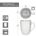 6er Set LOTTA Kaffeebecher weiß Porzellan 300ml_Bild_6