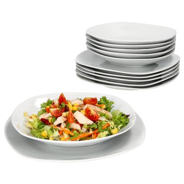 12tlg Tafelservice LOTTA weiß Porzellan für 6 Personen _Bild_1