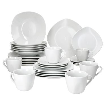 30tlg. Kombiservice LOTTA weiß Porzellan für 6 Personen _Bild_1